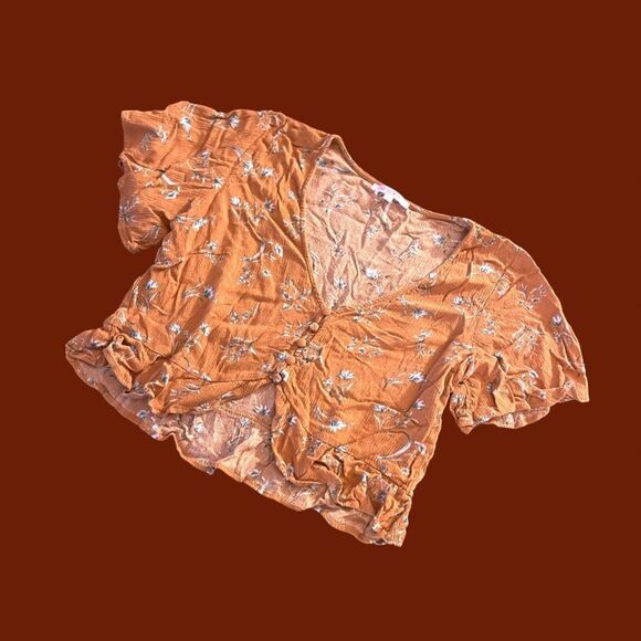 💥PacSun Lottie Moss Floral Ruffled Crop Top - Picture 3 of 7